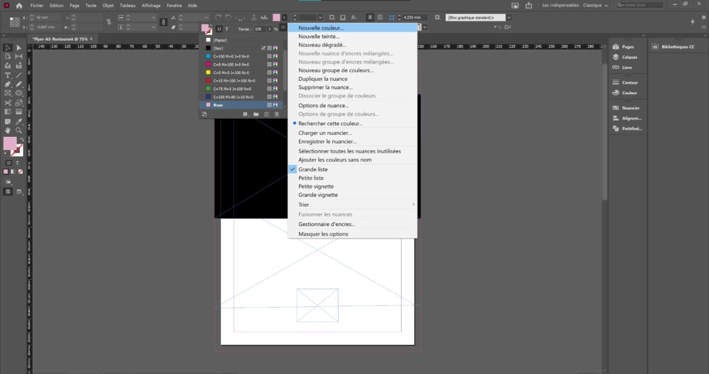 ajouter une couleur au nuancier sur indesign